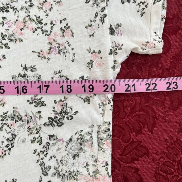 Rag and Bone New York Pima Cotton Floral Short Sleeve Tee T-shirt Top - Picture 9 of 16